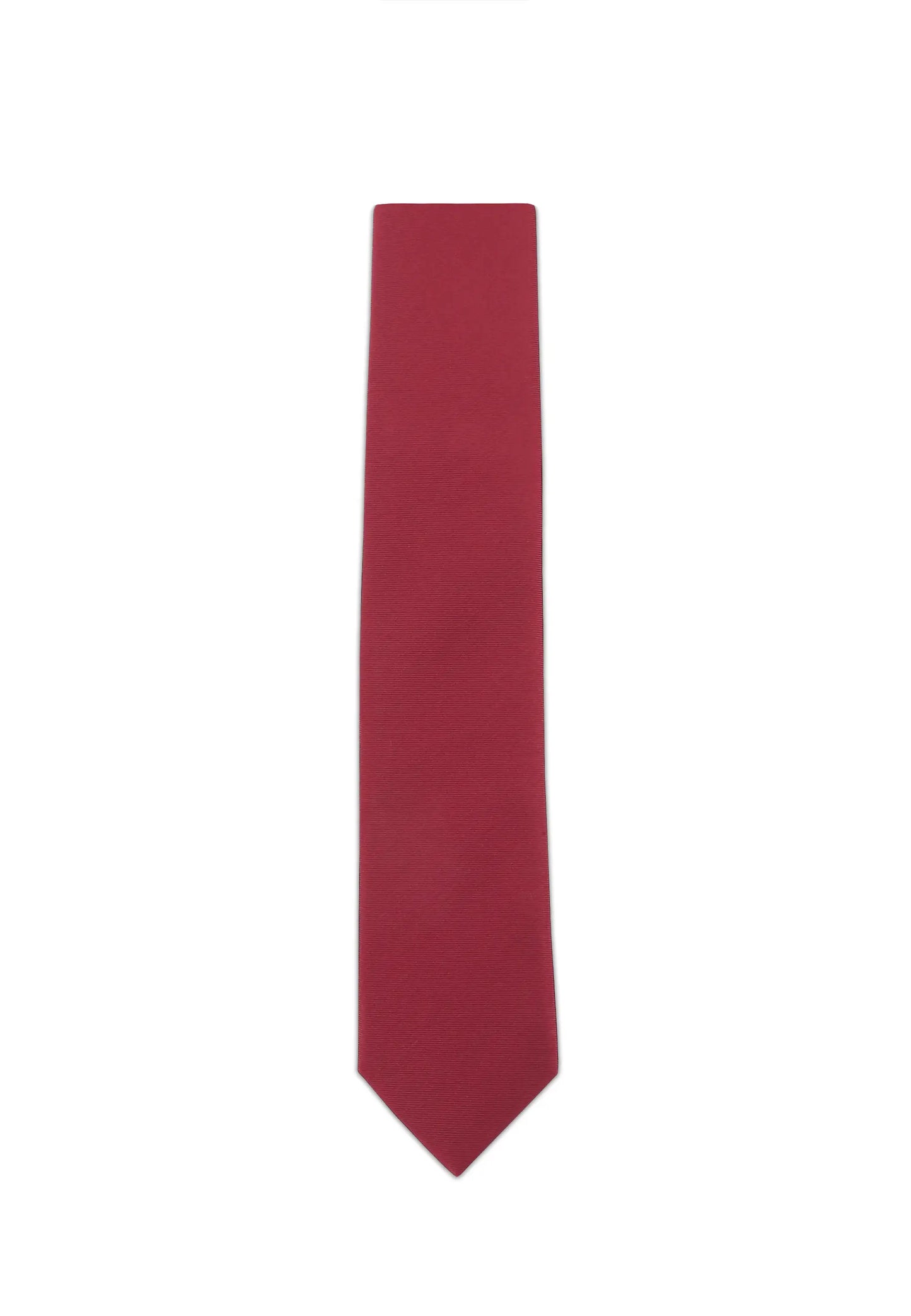 (Bordeaux) Uni Krawatte 7cm–7.5cm flach Frontansicht