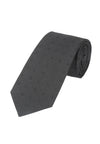 (Schwarz Mikrostruktur) Schwarze Trauerkrawatte aus 100% Seide mit dezenter Musterstruktur, 7,5cm