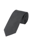(Schwarz Diagonalstruktur) Schwarze Trauerkrawatte aus 100% Seide mit glatter Optik, 7,5cm