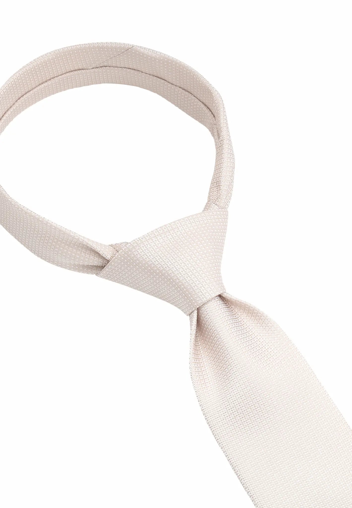(Beige) Seidenkrawatte mit Knoten-Detail, florales Muster, elegante Struktur