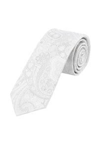 (Champagner) Hochzeitskrawatte Herren Paisley Seide – gerollt Gesamtansicht