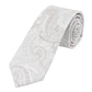 (Beige) Hochzeitskrawatte Herren Paisley Seide – gerollt Gesamtansicht