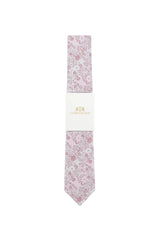 (Rosa) Hochzeitskrawatte Sterlington Floral – mit Banderole Gesamtansicht