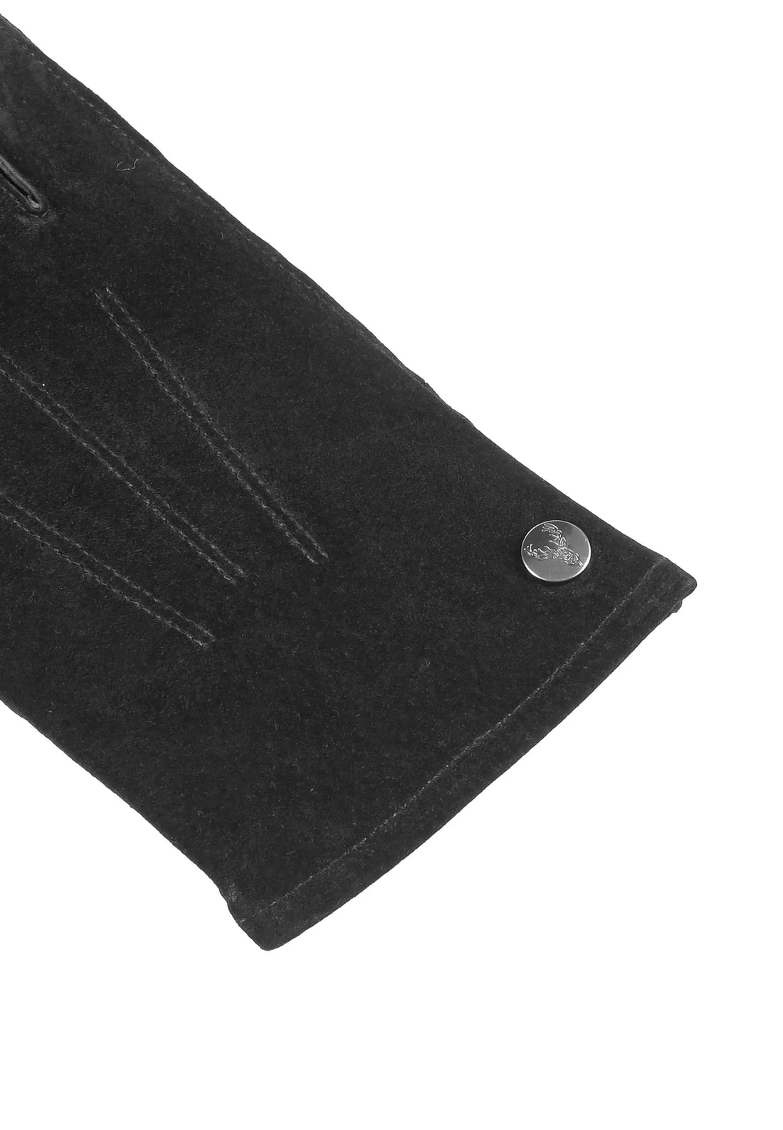 (Schwarz) Wildlederhandschuhe Herren – Oberfläche und Druckknopf