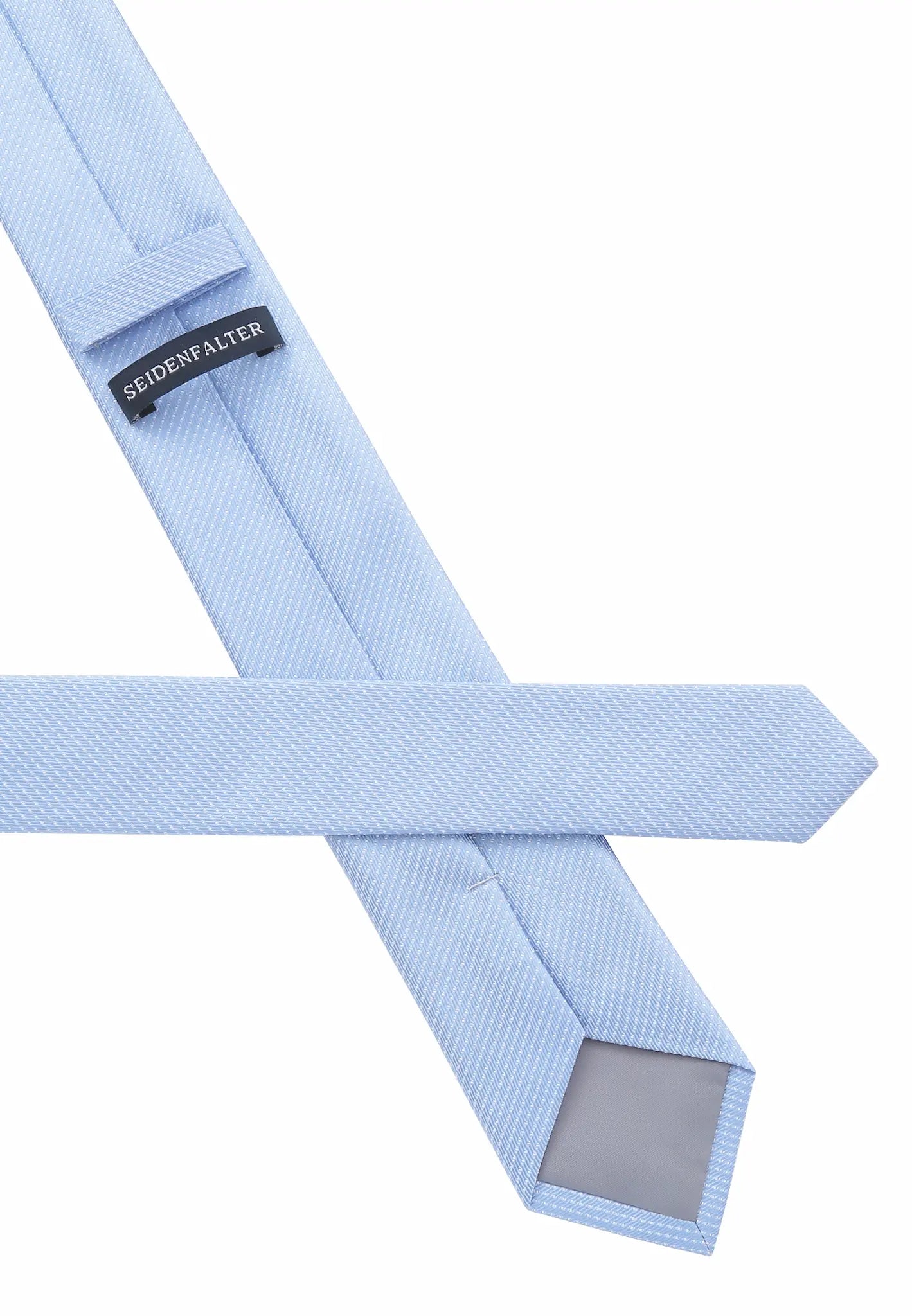 (Hellblau) Picoté Krawatte Herren 100% Seide 6cm Rückseite Detail