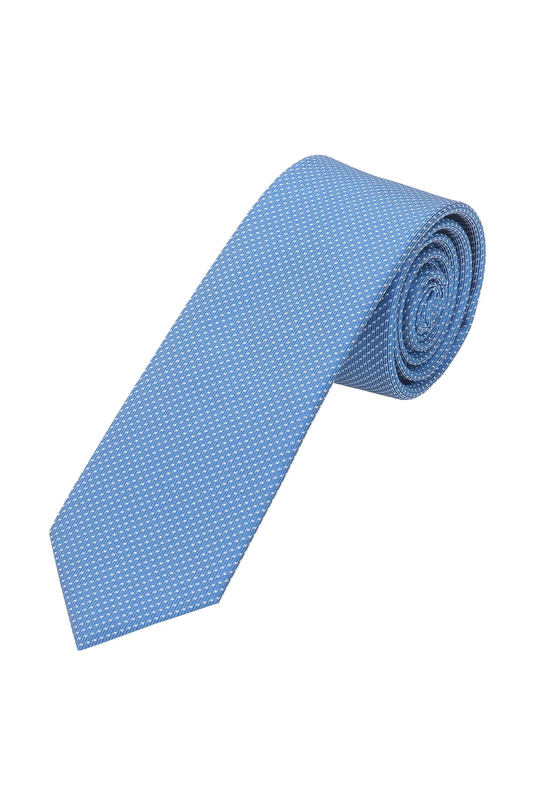 (Blau) Picoté Krawatte Herren 100% Seide 6cm gerollt
