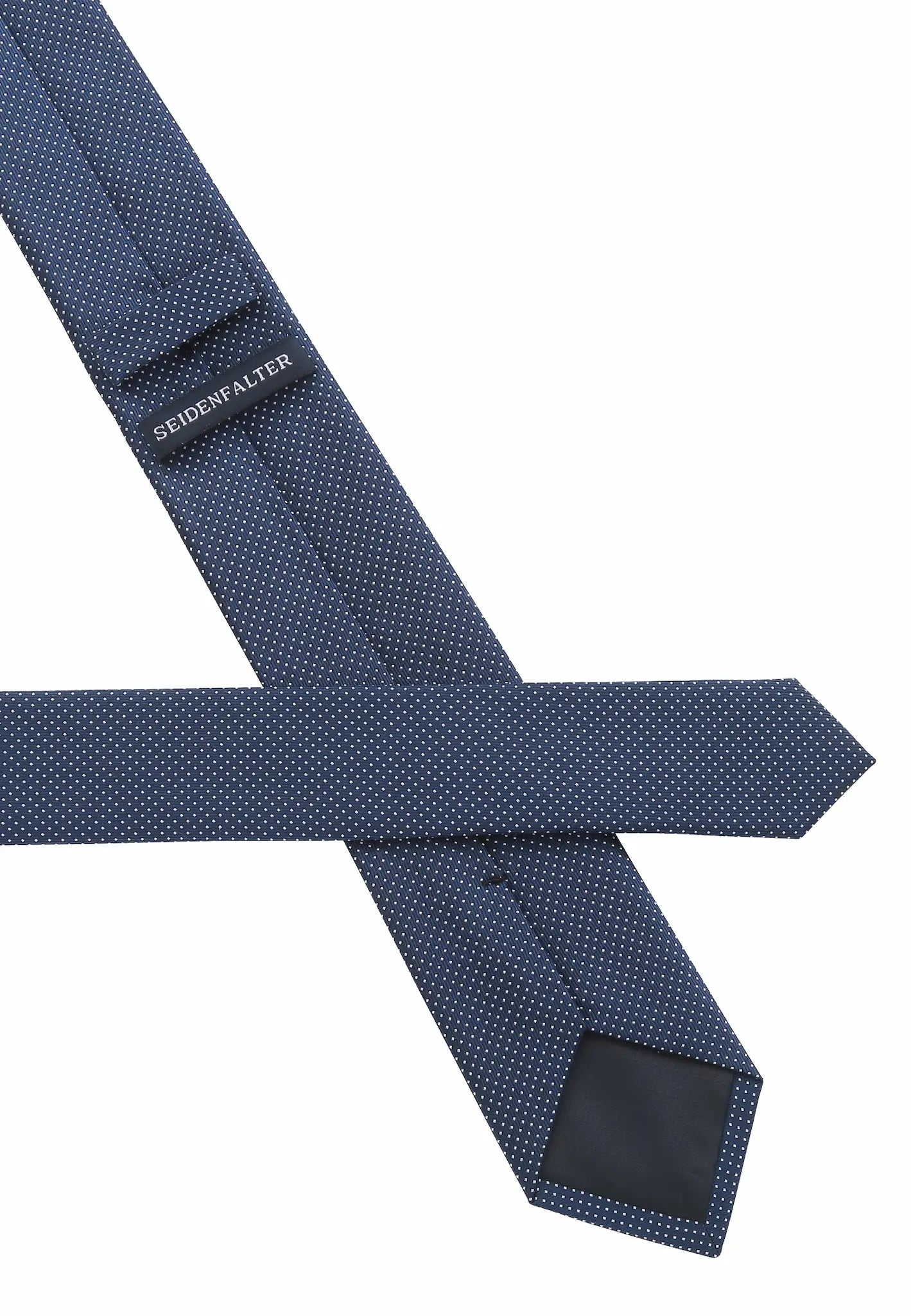 (Dunkelblau) Picoté Krawatte Herren 100% Seide 6cm Rückseite Detail