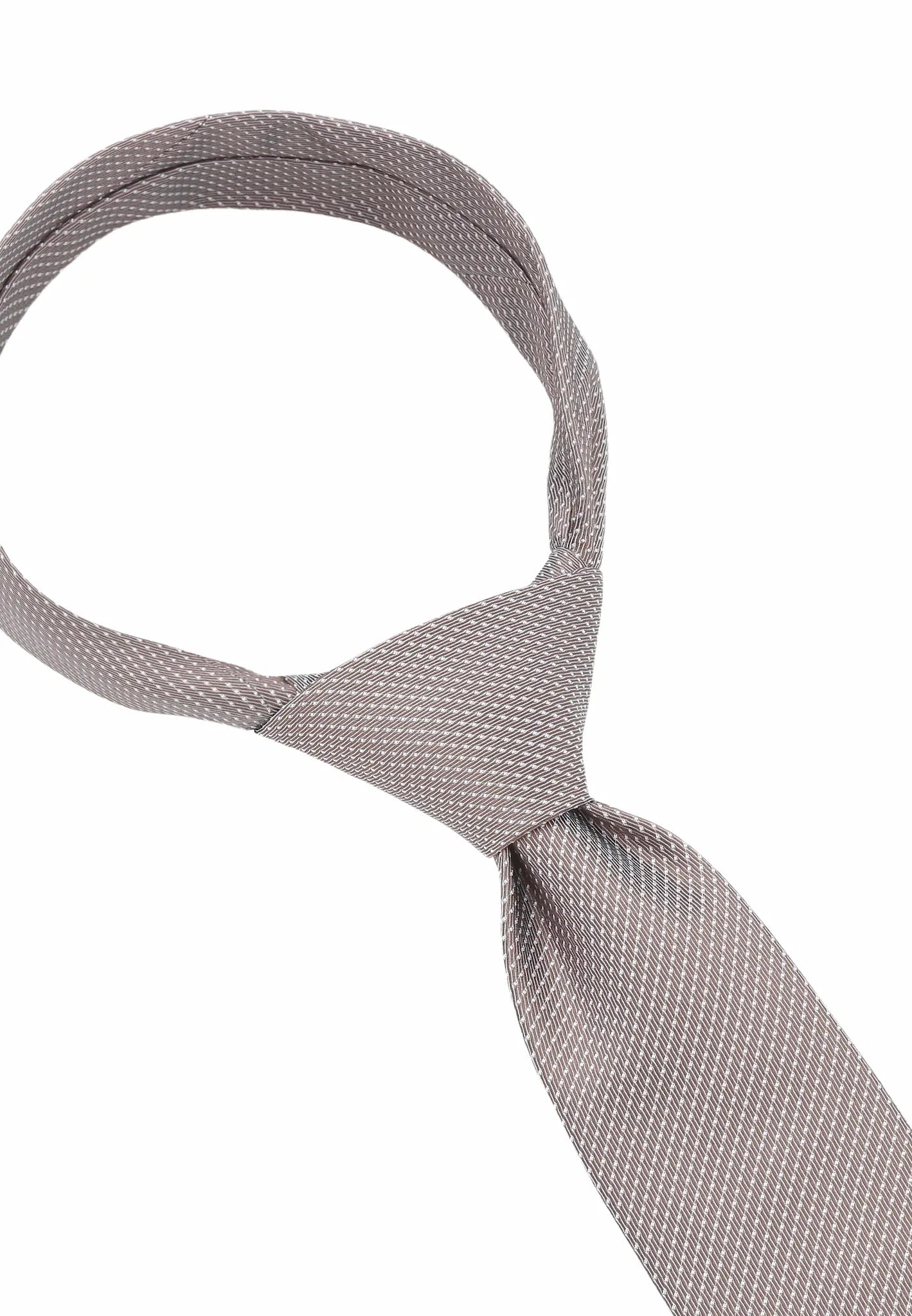 (Beige) Picoté Krawatte Herren 100% Seide 6cm gebundenes Detail