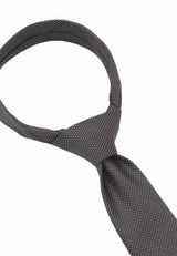 (Dunkelbraun) Picoté Krawatte Herren 100% Seide 6cm gebundenes Detail