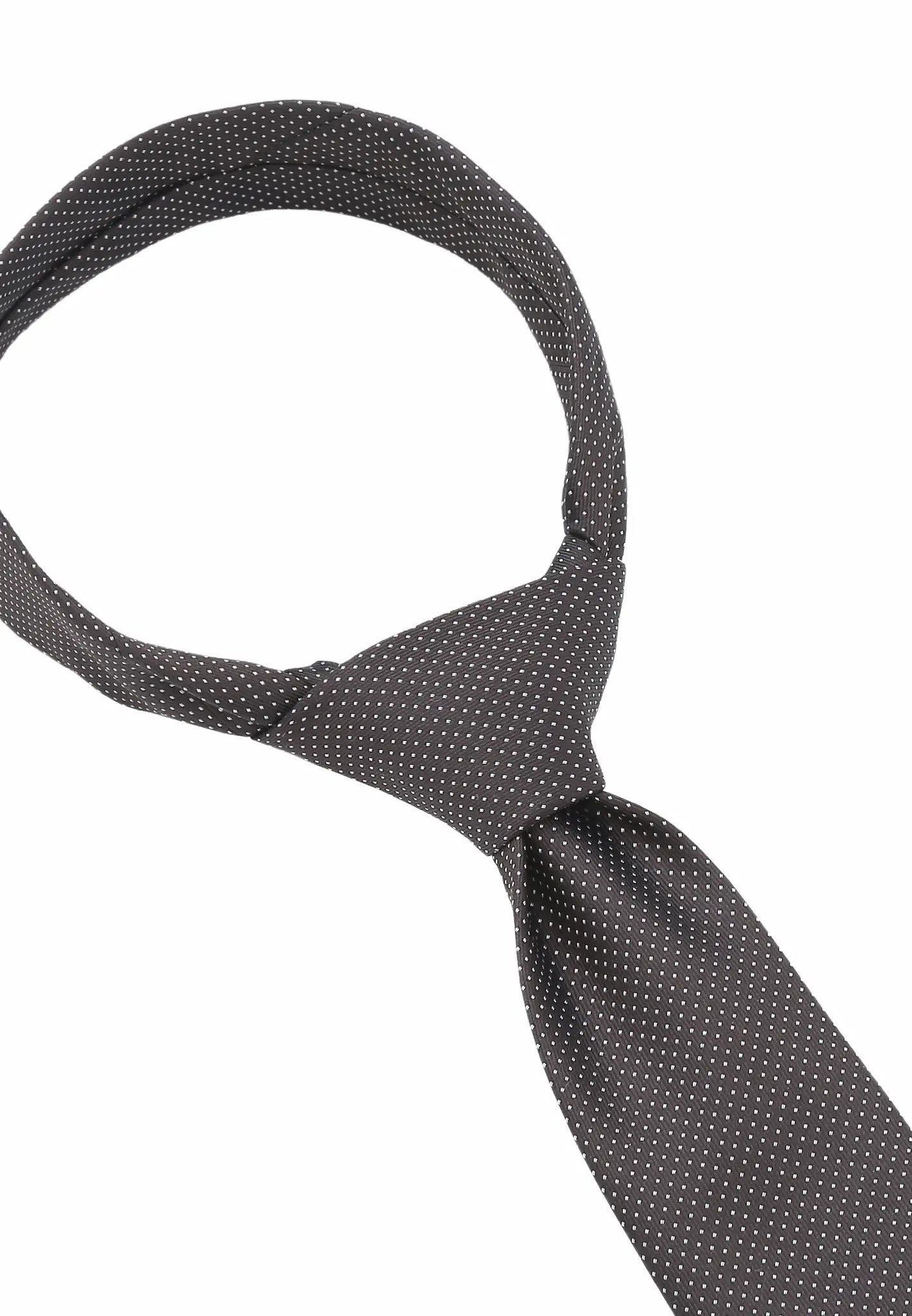 (Dunkelbraun) Picoté Krawatte Herren 100% Seide 6cm gebundenes Detail