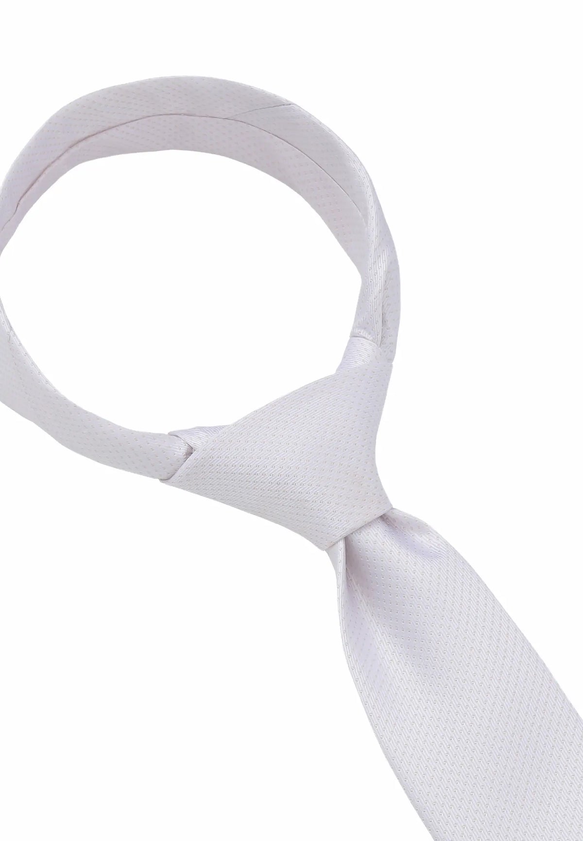 (Weiß) Picoté Krawatte Herren 100% Seide 6cm gebundenes Detail