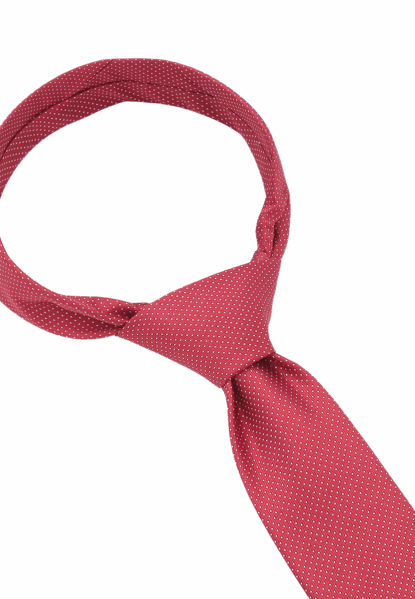(Hellrot) Picoté Krawatte Herren 100% Seide 6cm gebundenes Detail