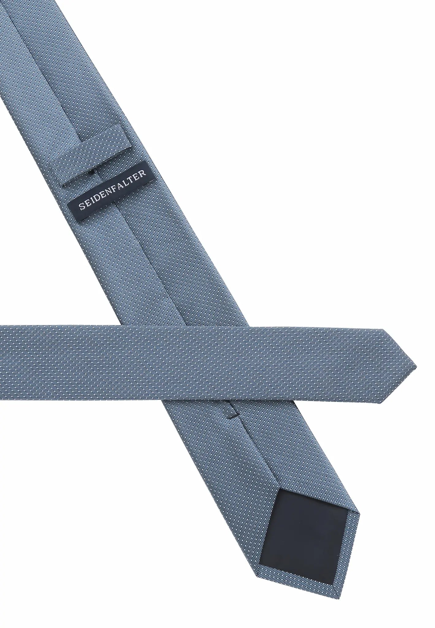 (Oceanblau) Picoté Krawatte Herren 100% Seide 6cm Rückseite Detail