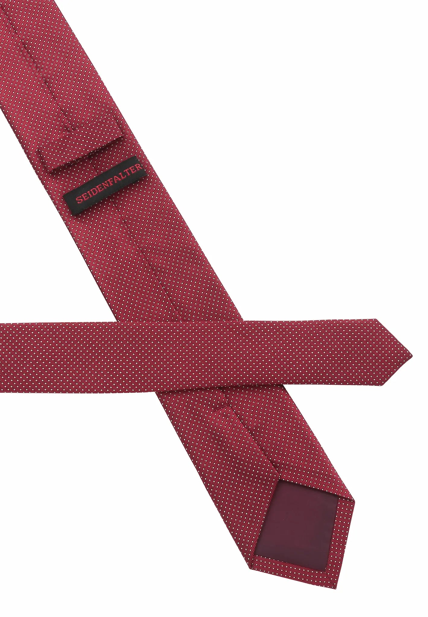 (Mittelrot) Picoté Krawatte Herren 100% Seide 6cm Rückseite Detail