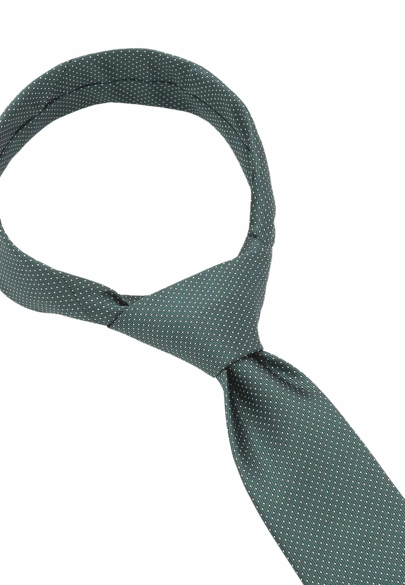(Dunkelgrün) Picoté Krawatte Herren 100% Seide 6cm gebundenes Detail