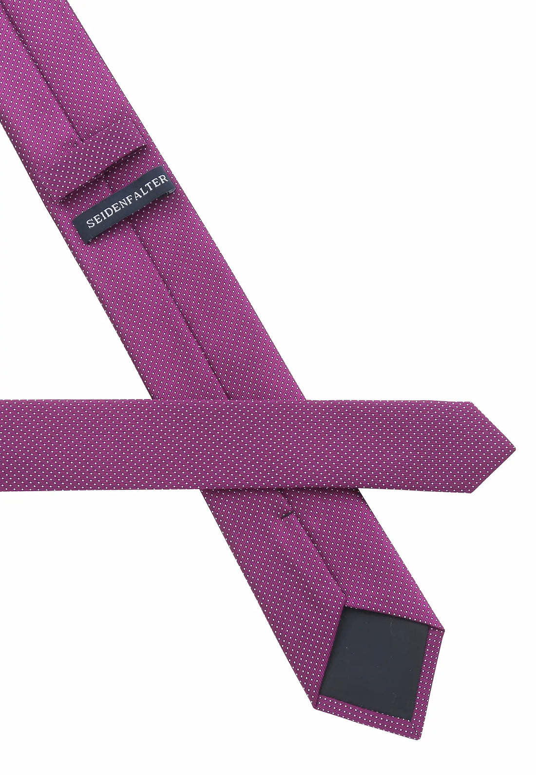 (Lila) Picoté Krawatte Herren 100% Seide 6cm Rückseite Detail