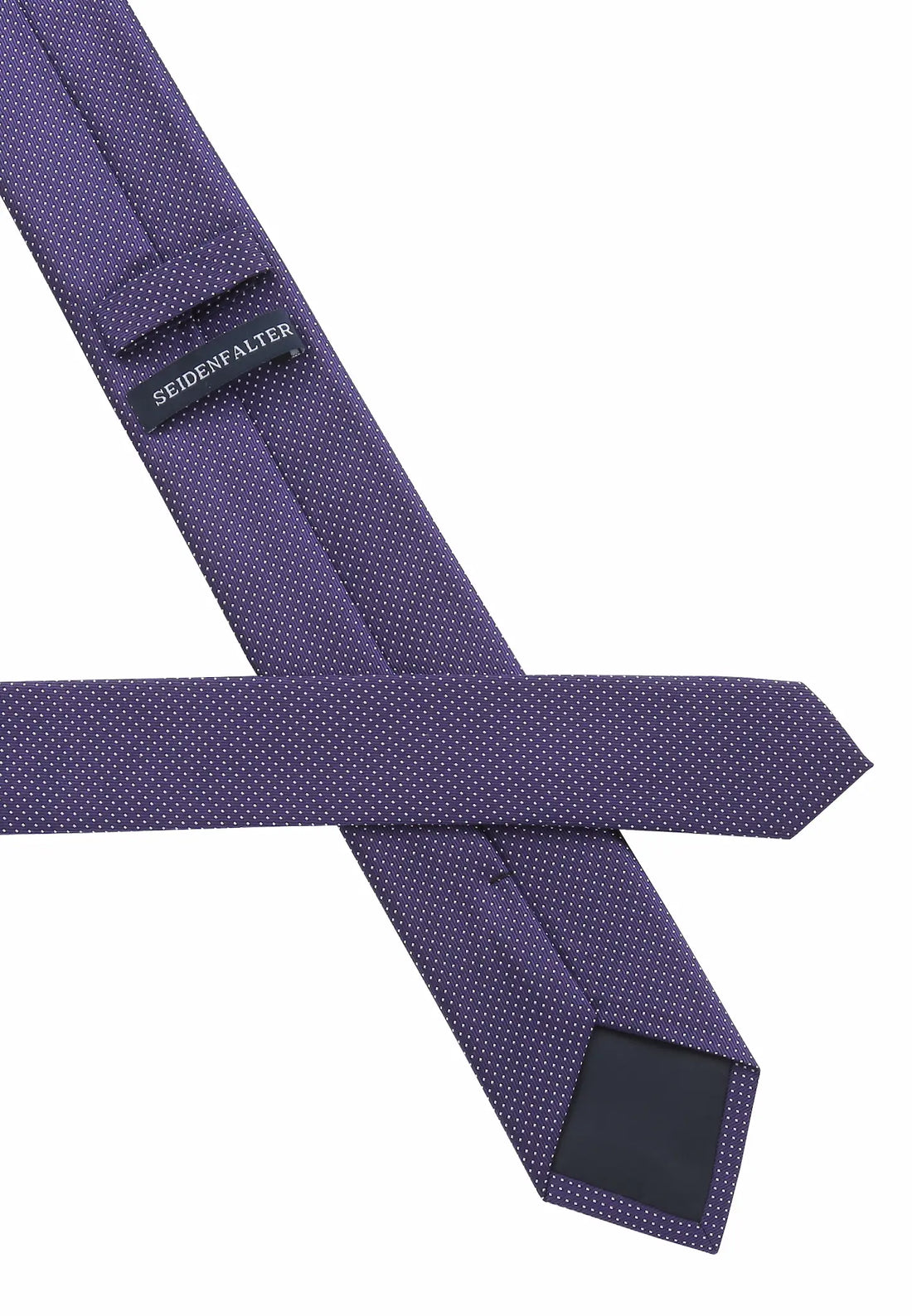 (Dunkellila) Picoté Krawatte Herren 100% Seide 6cm Rückseite Detail