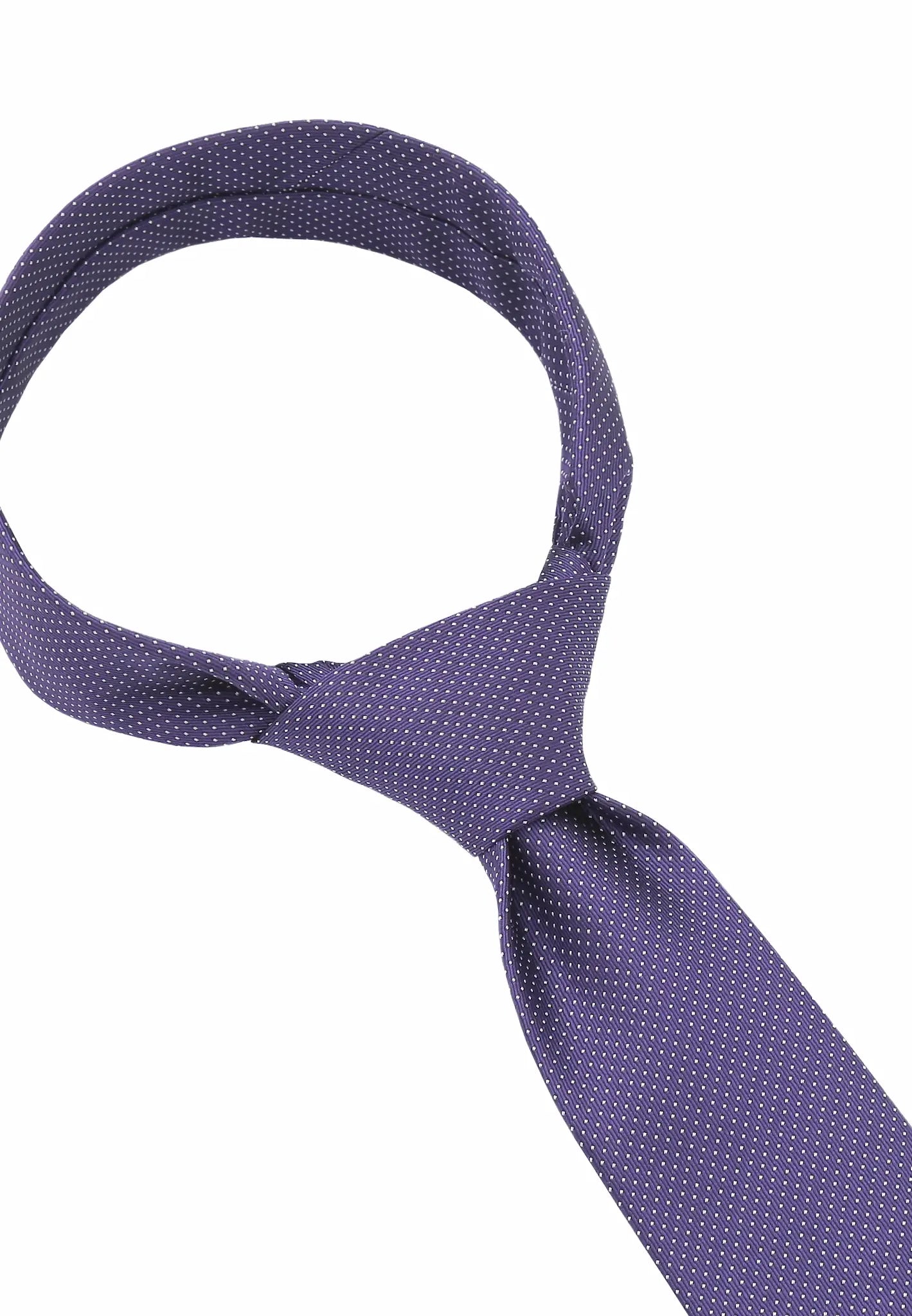 (Dunkellila) Picoté Krawatte Herren 100% Seide 6cm gebundenes Detail