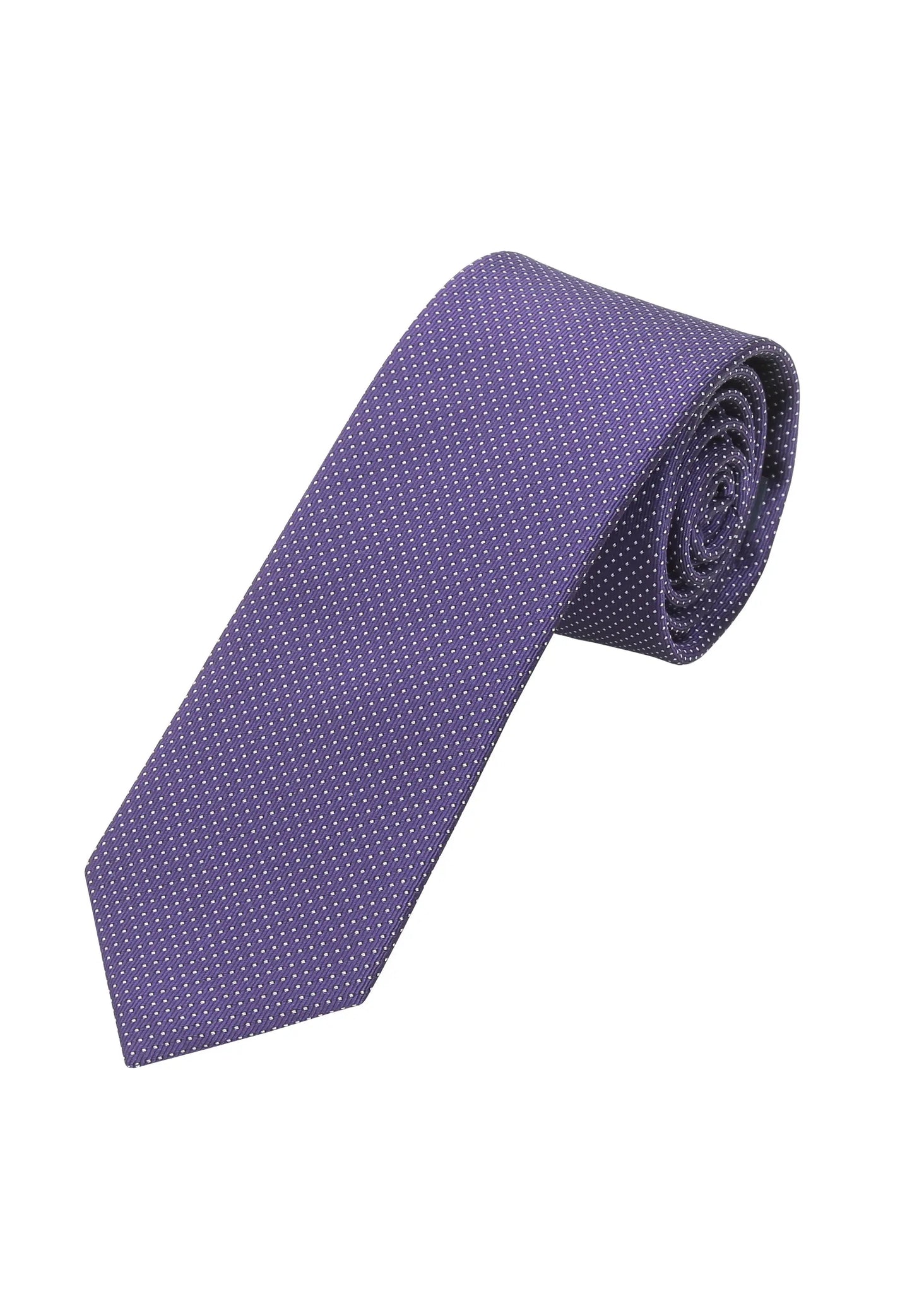 (Dunkellila) Picoté Krawatte Herren 100% Seide 6cm gerollt