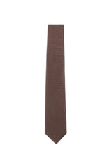 (Braun) Uni Seidenkrawatte Herren 6cm schmal in voller Länge