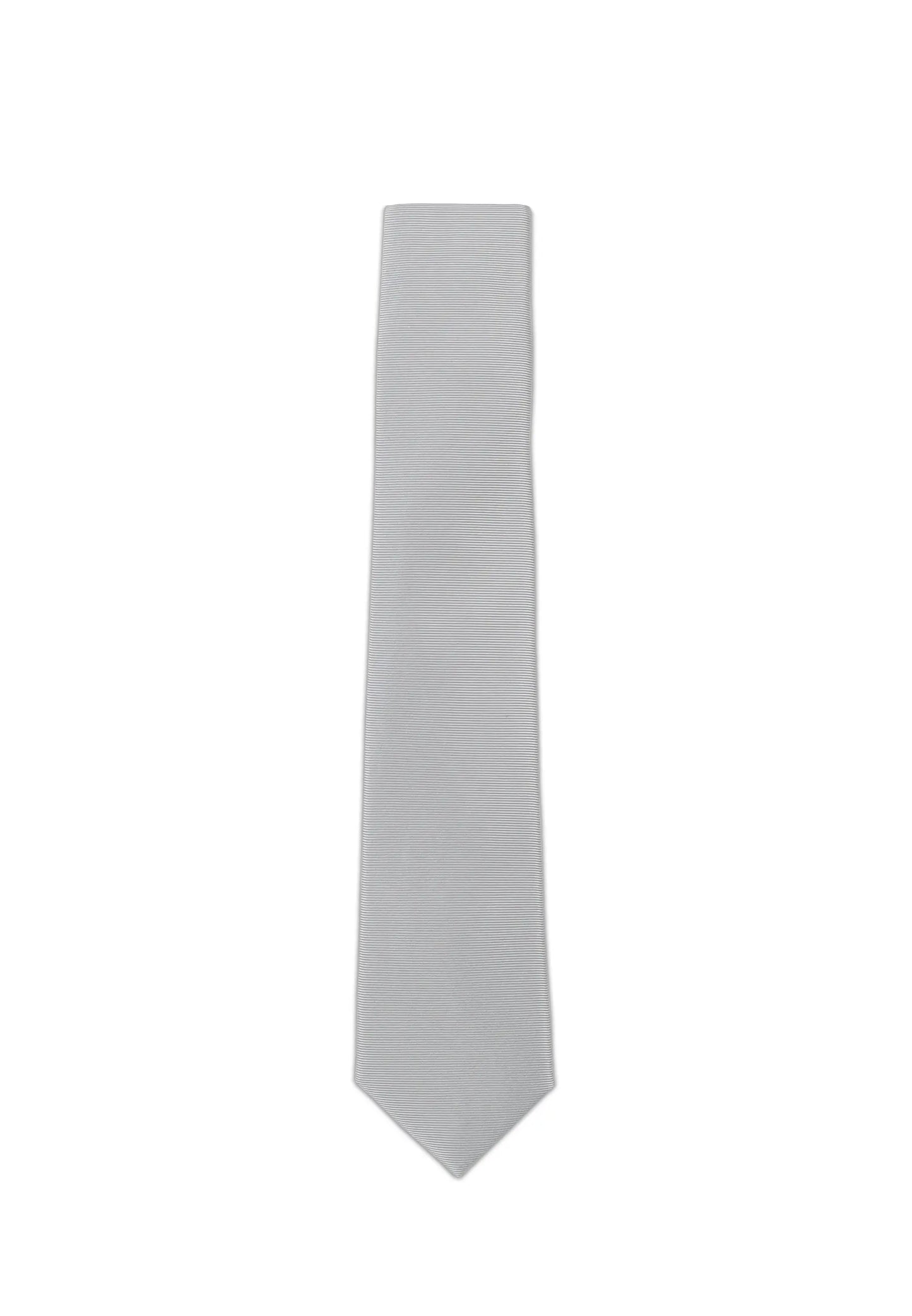 (Grau) Uni Seidenkrawatte Herren 6cm schmal in voller Länge