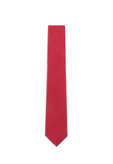 (Hellrot) Uni Seidenkrawatte Herren 6cm schmal aufgerollt