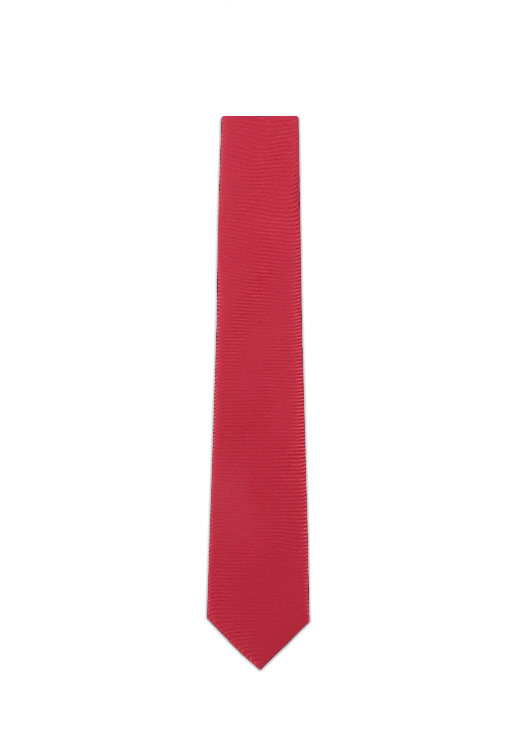 (Hellrot) Uni Seidenkrawatte Herren 6cm schmal aufgerollt