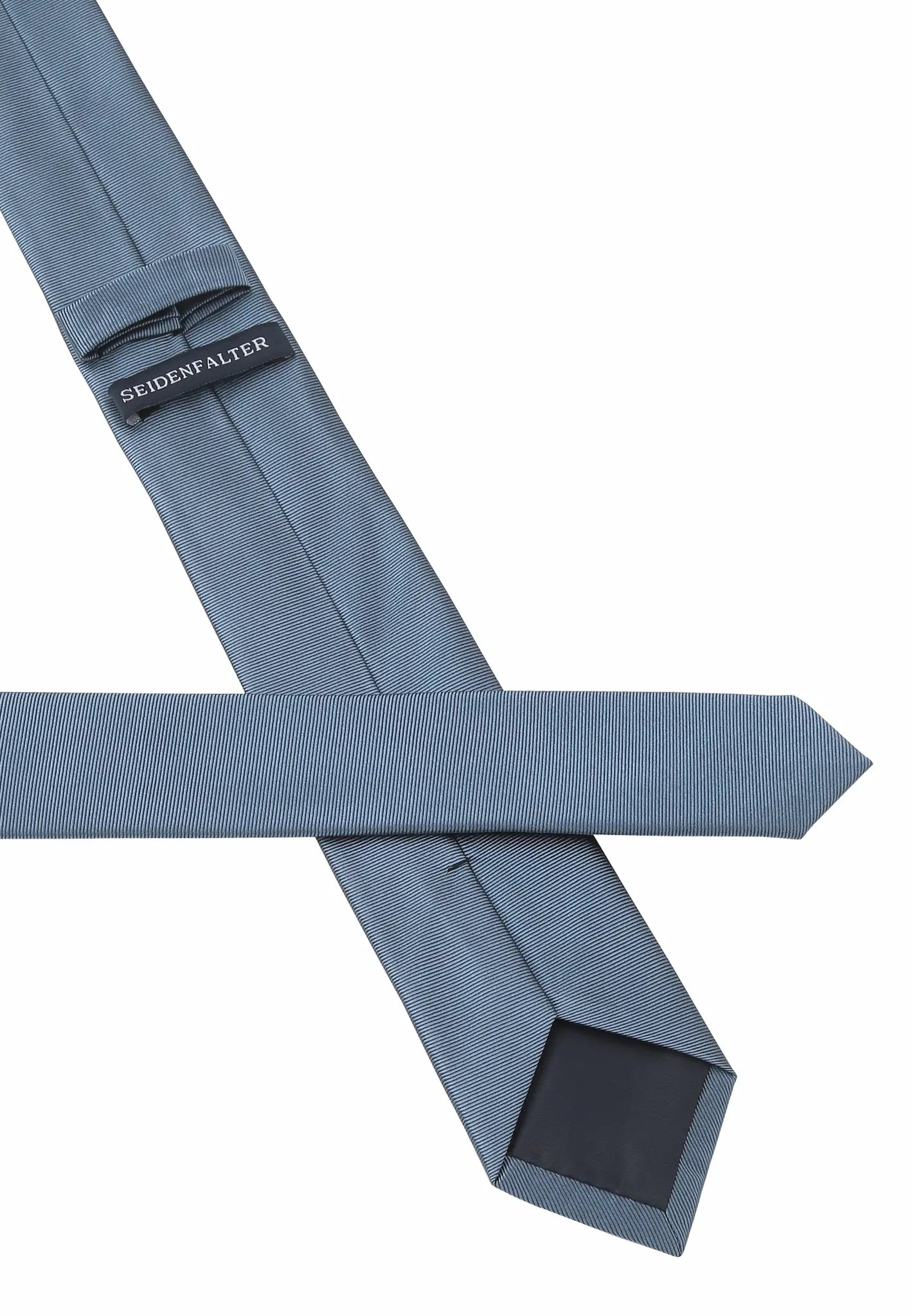 (Oceanblau) Uni Seidenkrawatte 6cm Rückseite mit Label Detail
