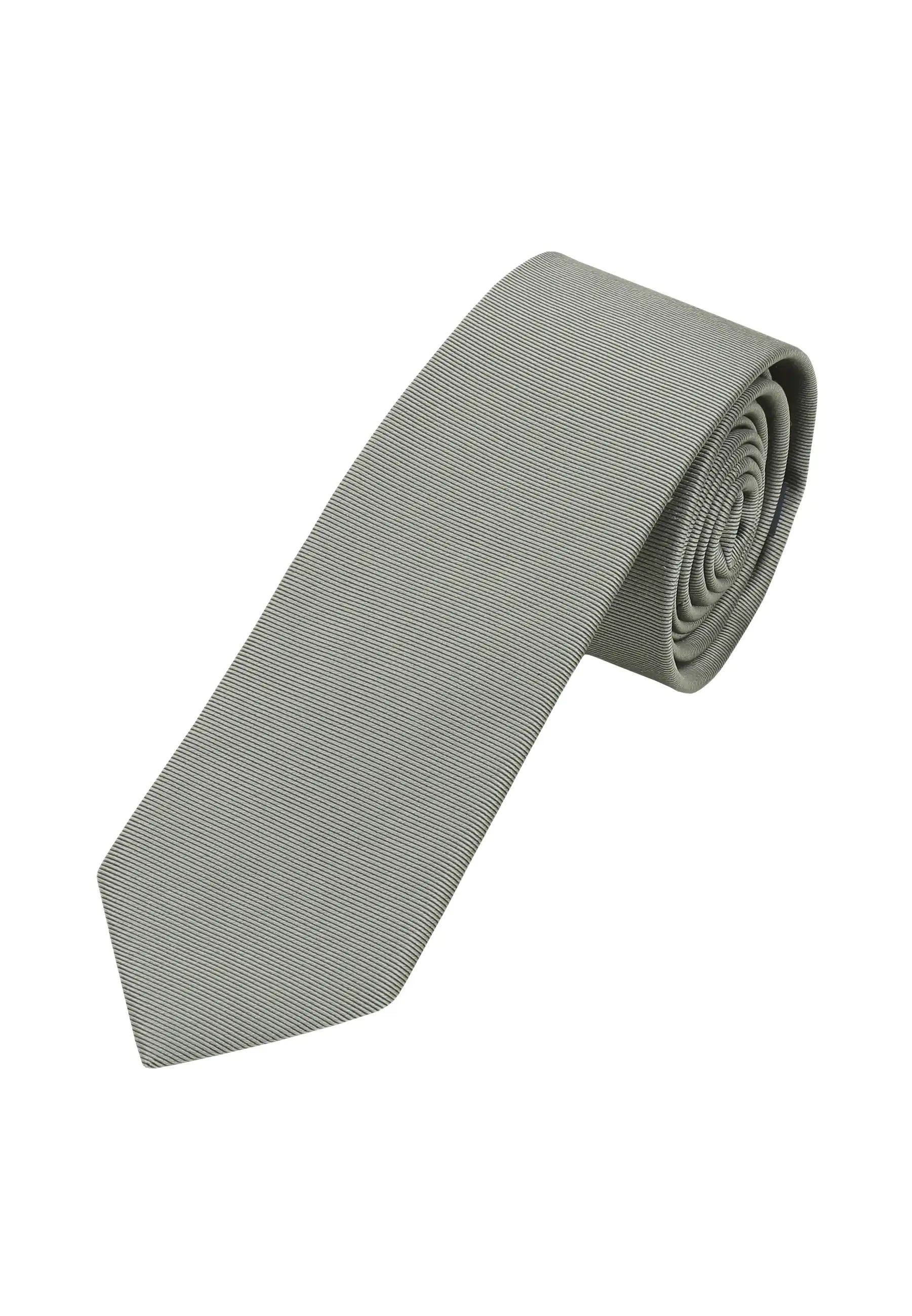 (Mint) Uni Seidenkrawatte Herren 6cm schmal aufgerollt