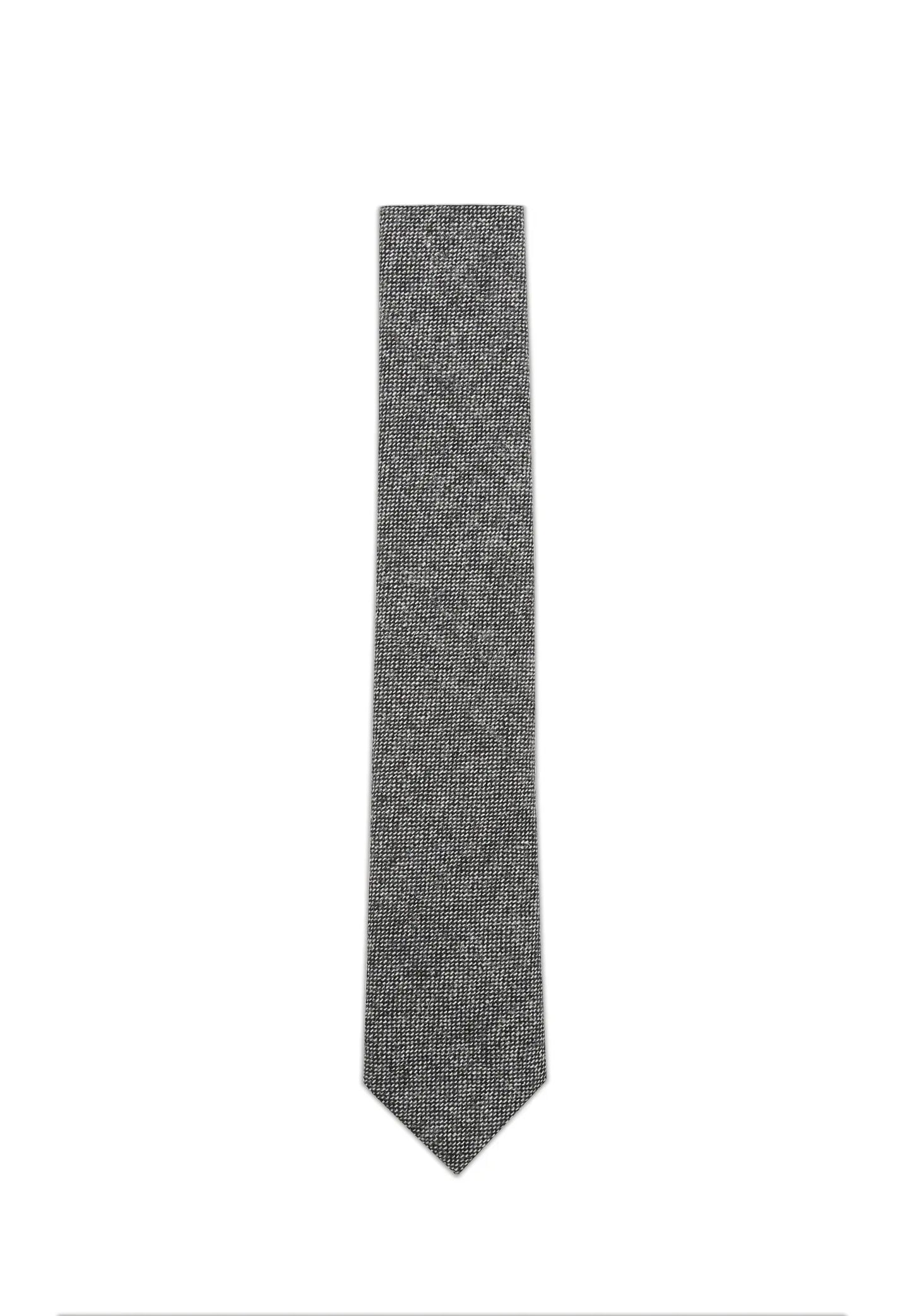(Grau) Krawatte Herren Tweed – Detailansicht Webstruktur