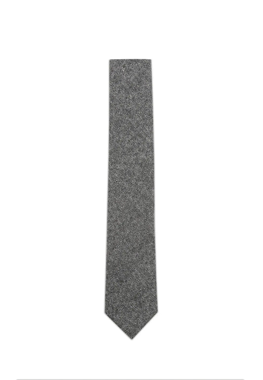 (Grau) Krawatte Herren Tweed – Detailansicht Webstruktur