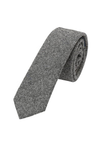 (Grau) Krawatte Herren Tweed Wolle – gerollt Gesamtansicht
