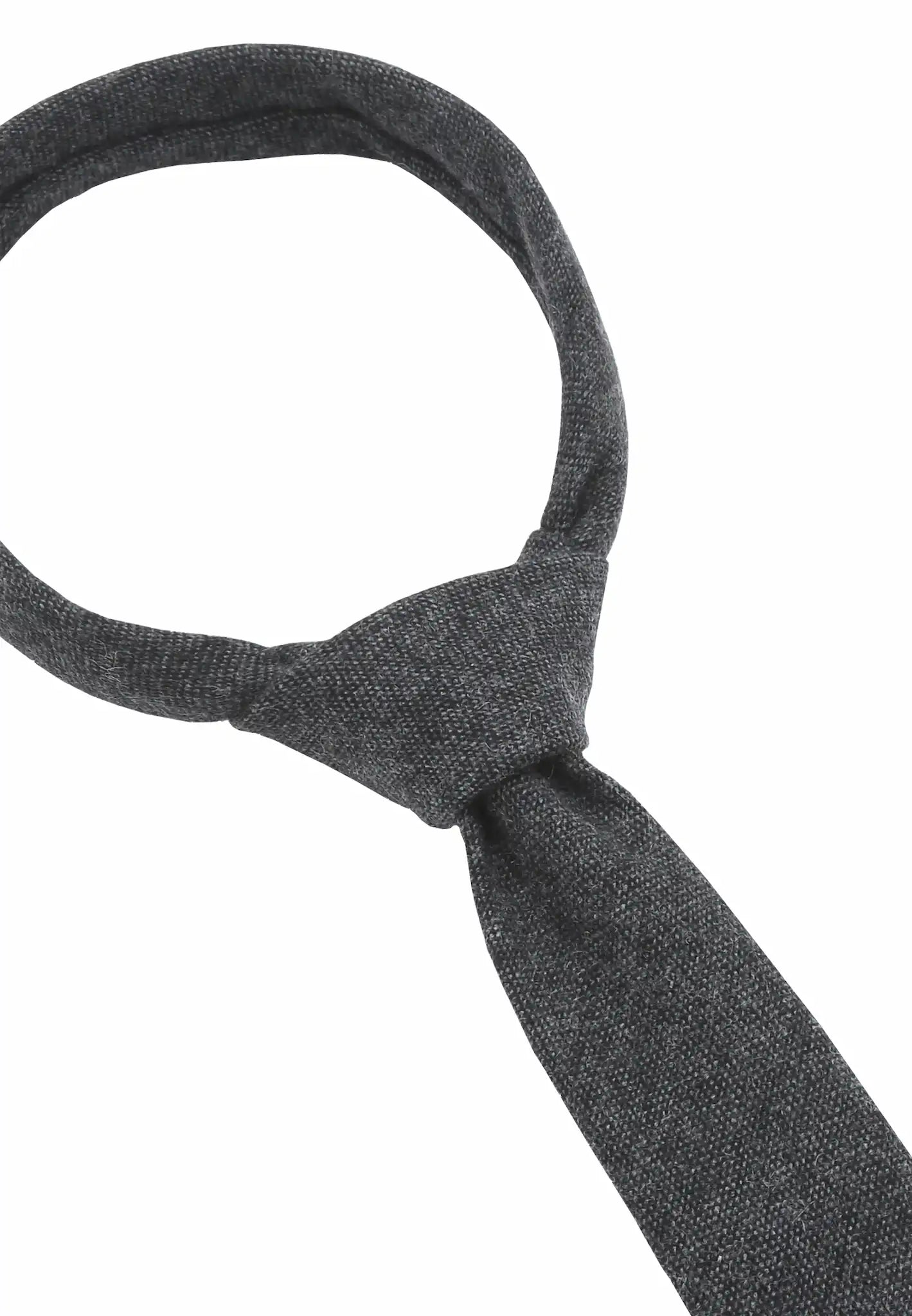 (Anthrazit) Krawatte Tweed Wolle – Knotendetail