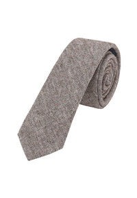 (Beige) Krawatte Herren Tweed Wolle – gerollt Gesamtansicht