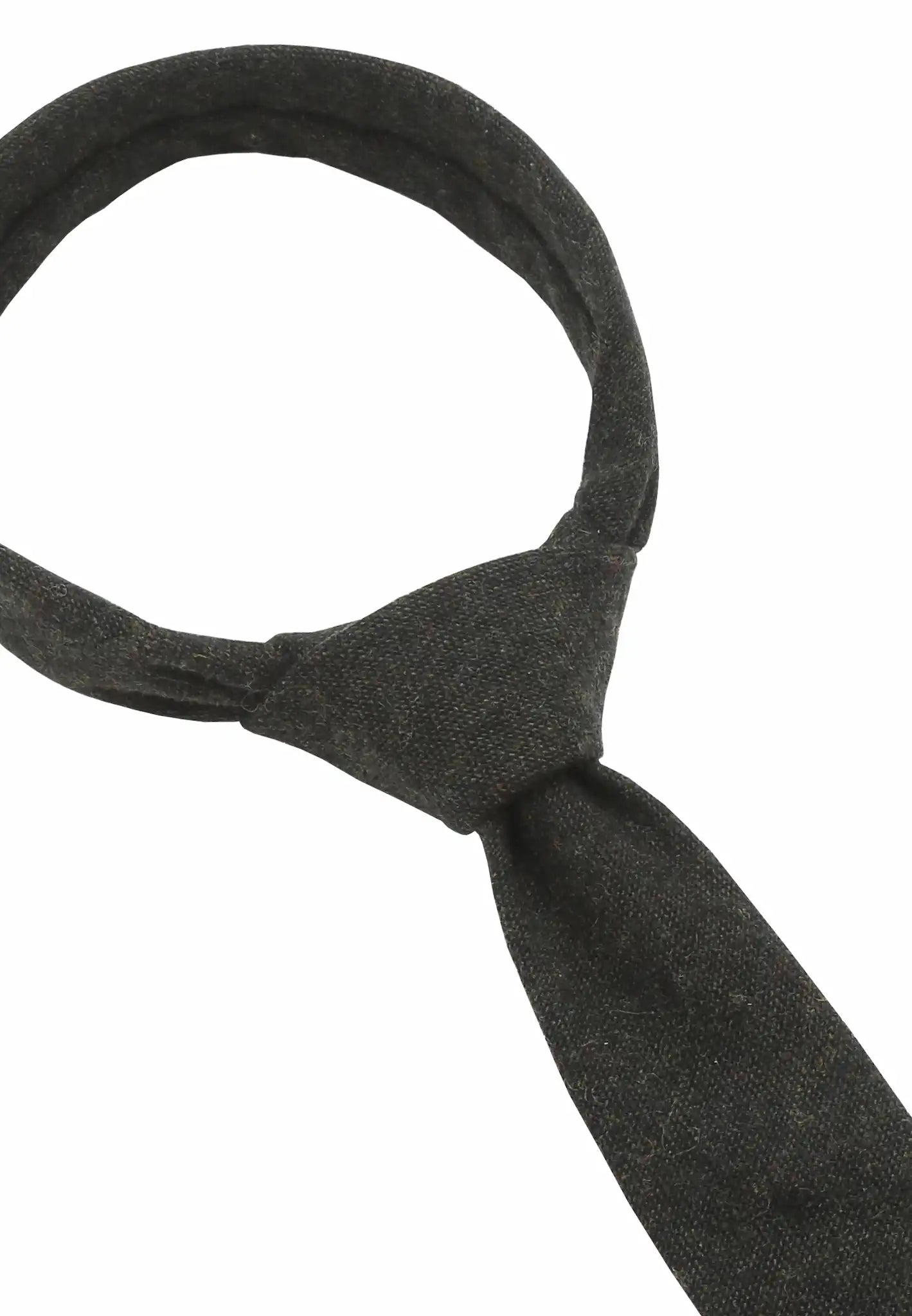 (Dunkelgrün) Krawatte Tweed Wolle – Knotendetail