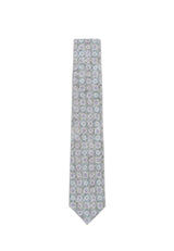 (Grau) Krawatte Medaillon-Muster Baumwolle 6 cm – Gesamtansicht