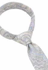 (Grau) Krawatte Herren Paisley-Muster – Knotenansicht