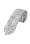 (Grau) Krawatte Herren Paisley-Muster Baumwolle – gerollt