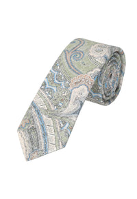 (Grün) Krawatte Herren Paisley-Muster Baumwolle – gerollt