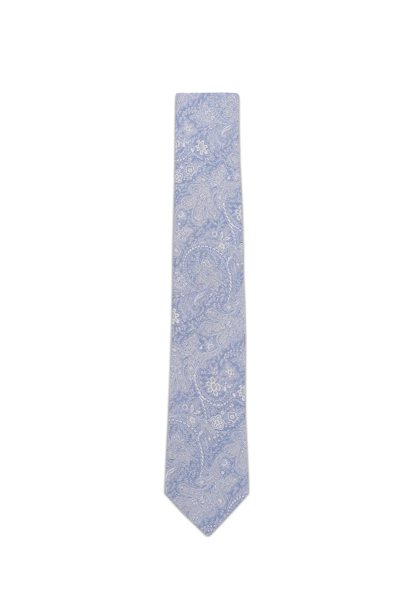 (Hellblau) Krawatte Paisley Seide 6 cm – Gesamtansicht