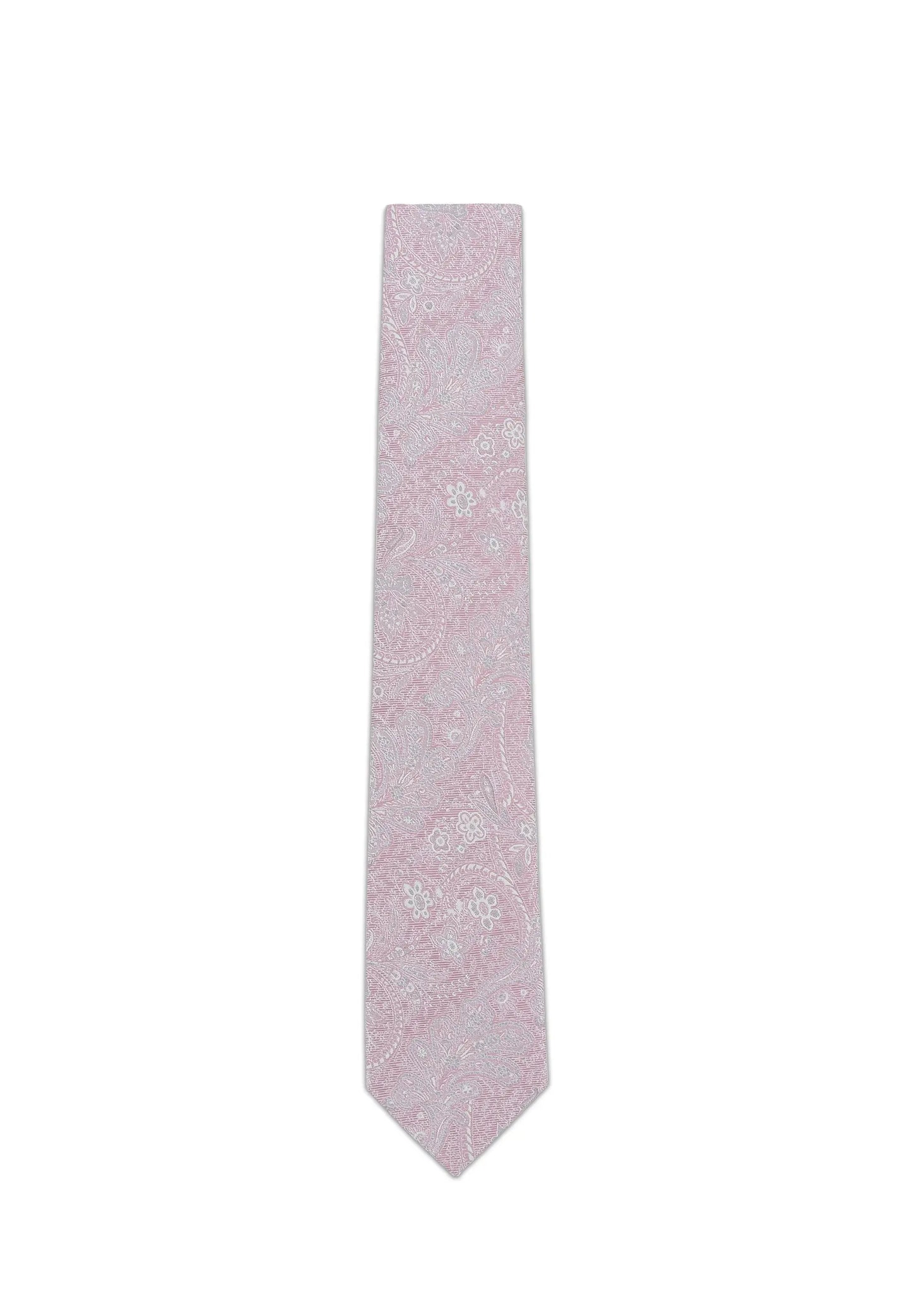 (Rosa) Krawatte Paisley Seide 6 cm – Gesamtansicht
