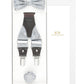 (Blau) Hosenträger Set Hochzeit Paisley mit Fliege und Einstecktuch – Sterlington Geschenkbox