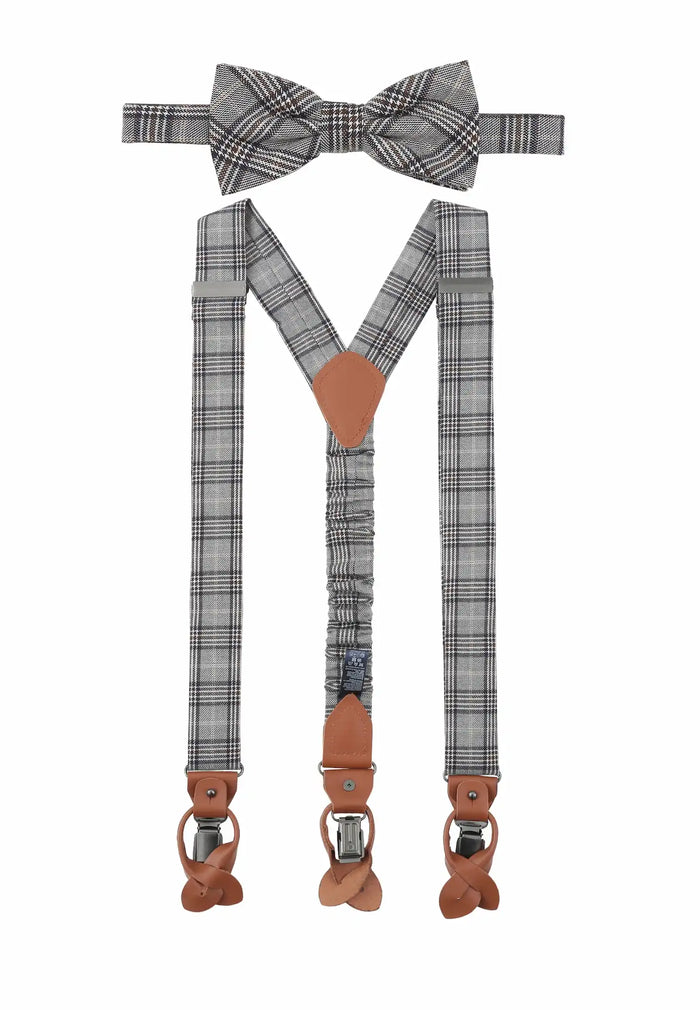 Ensemble de bretelles grises pour homme – Glencheck