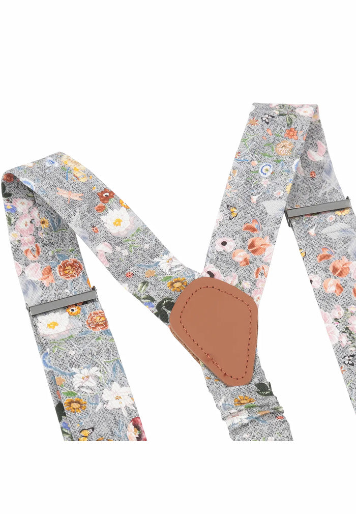 Ensemble de bretelles homme en soie et coton – Motif floral