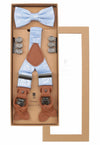 (Hellblau) Hosenträger Set Herren mit Fliege Paisley Seide – Geschenkbox Prince Bowtie