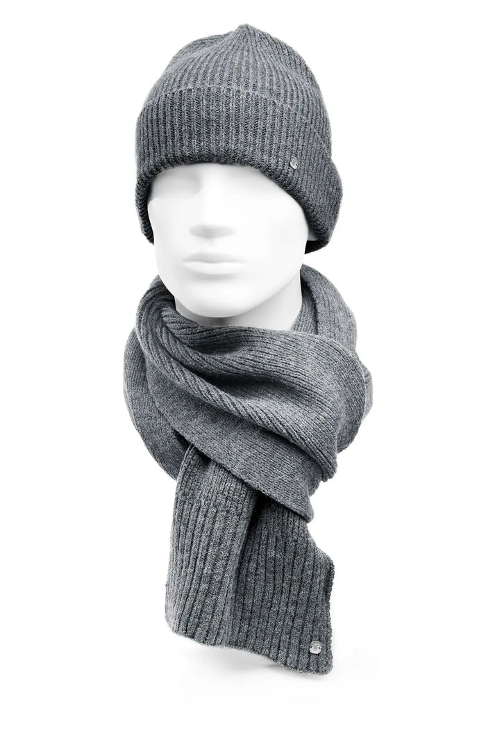 Ensemble bonnet écharpe homme laine – Kit d'hiver tricoté