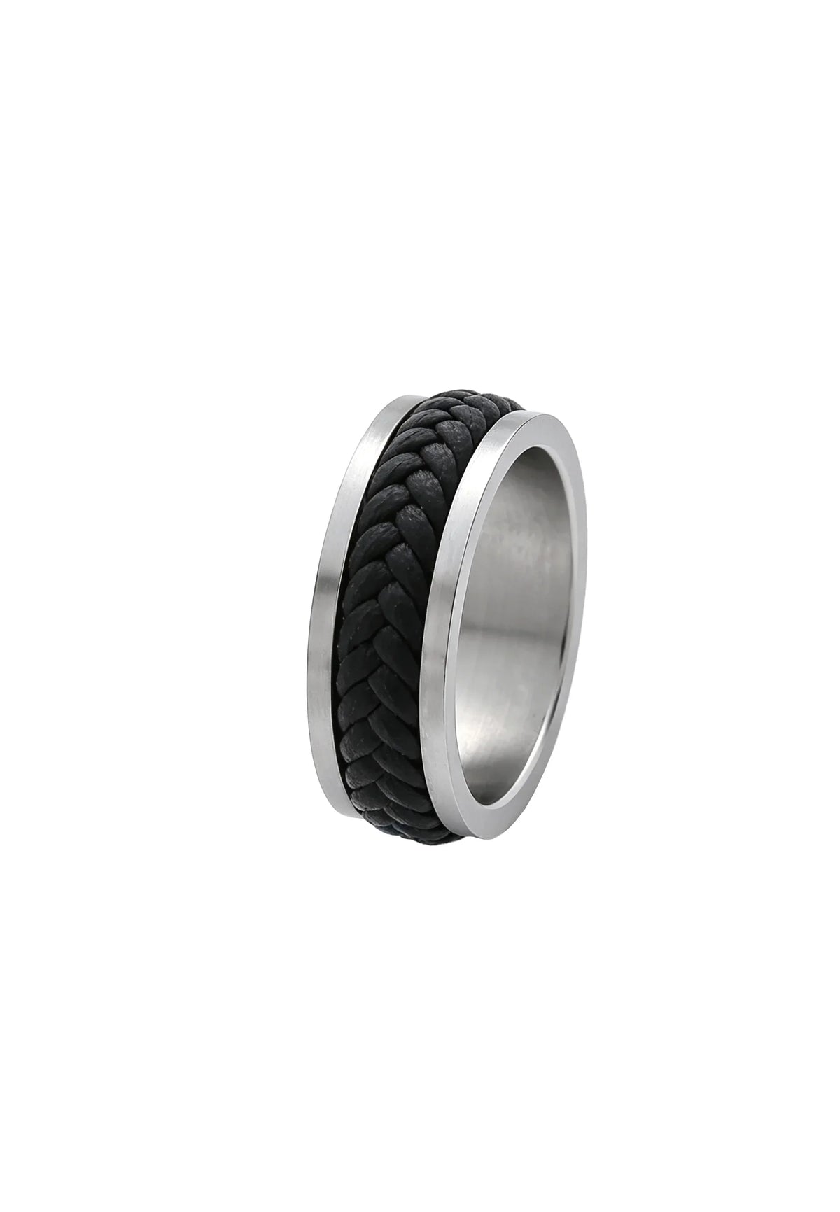 Ring aus Edelstahl & Textil – Ronin – Schwarz