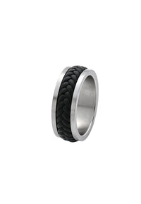 Ring aus Edelstahl & Textil – Ronin – Schwarz