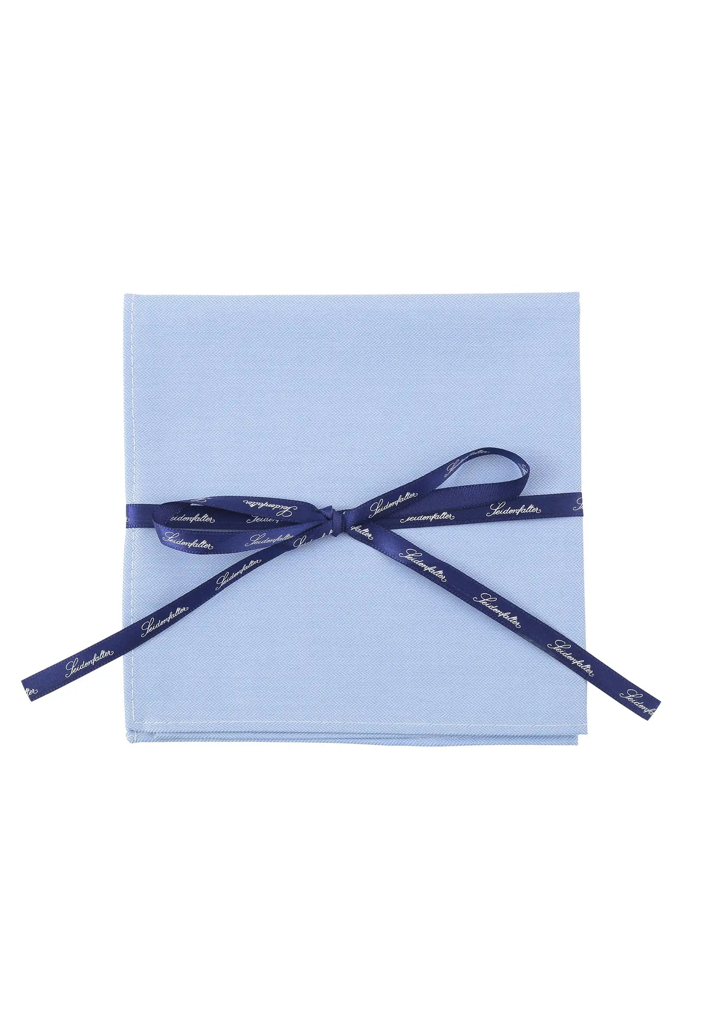 (Hellblau) hellblaues einstecktuch herren baumwolle 28x28 cm uni mit geschenkband verpackt