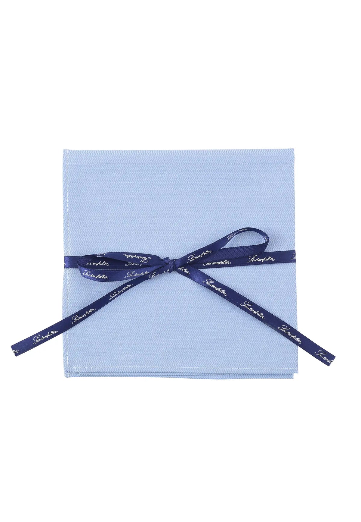 (Hellblau) hellblaues einstecktuch herren baumwolle 28x28 cm uni mit geschenkband verpackt